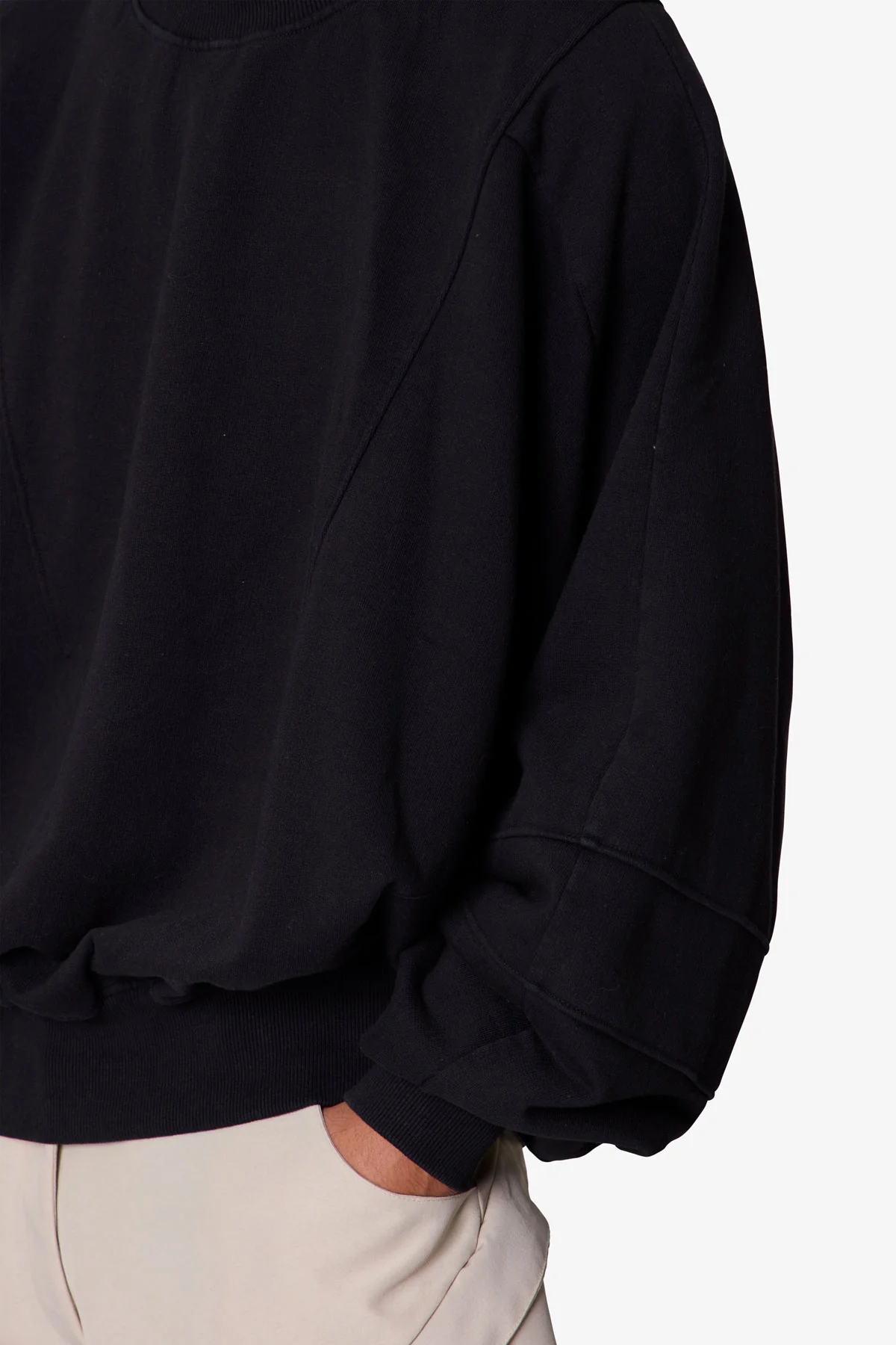 Paneled Crewneck - Black - Image 7