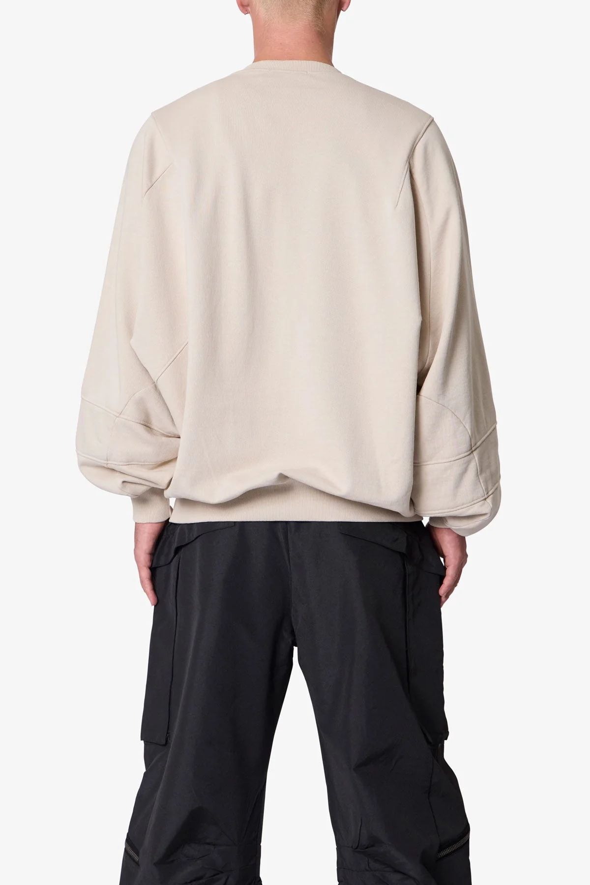 Paneled Crewneck - Bone - Image 5