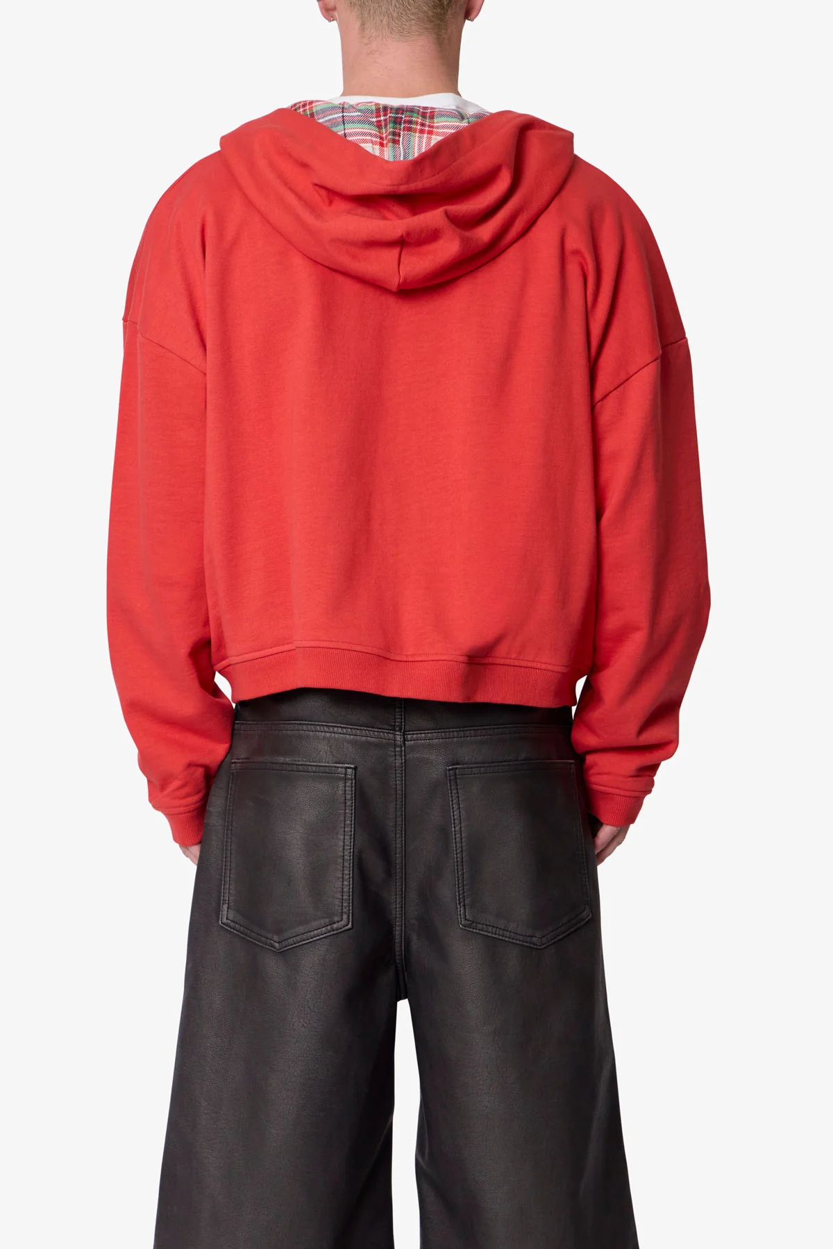 Reversible Flannel Zip Up Hoodie - Red - Image 8