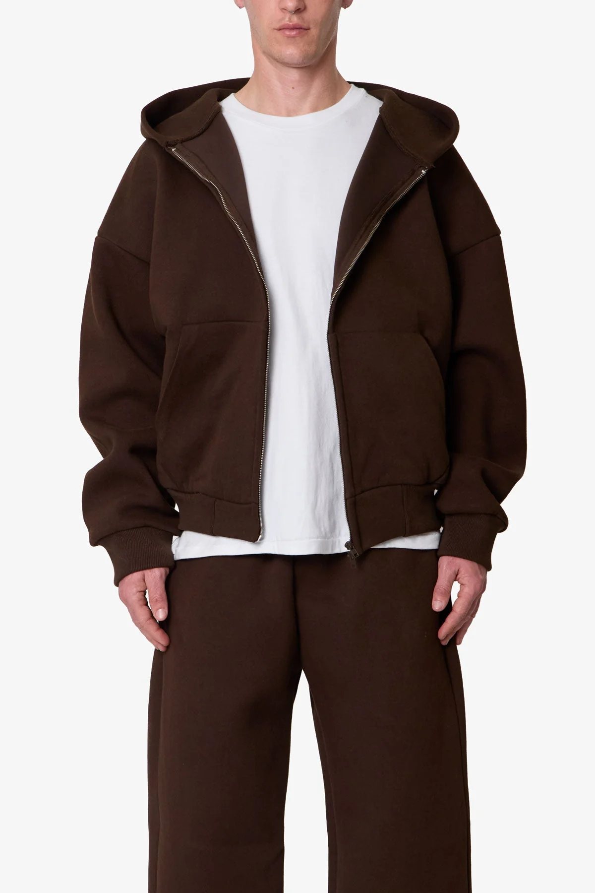 Stiff Lounge Zip Up Hoodie - Brown - Image 2
