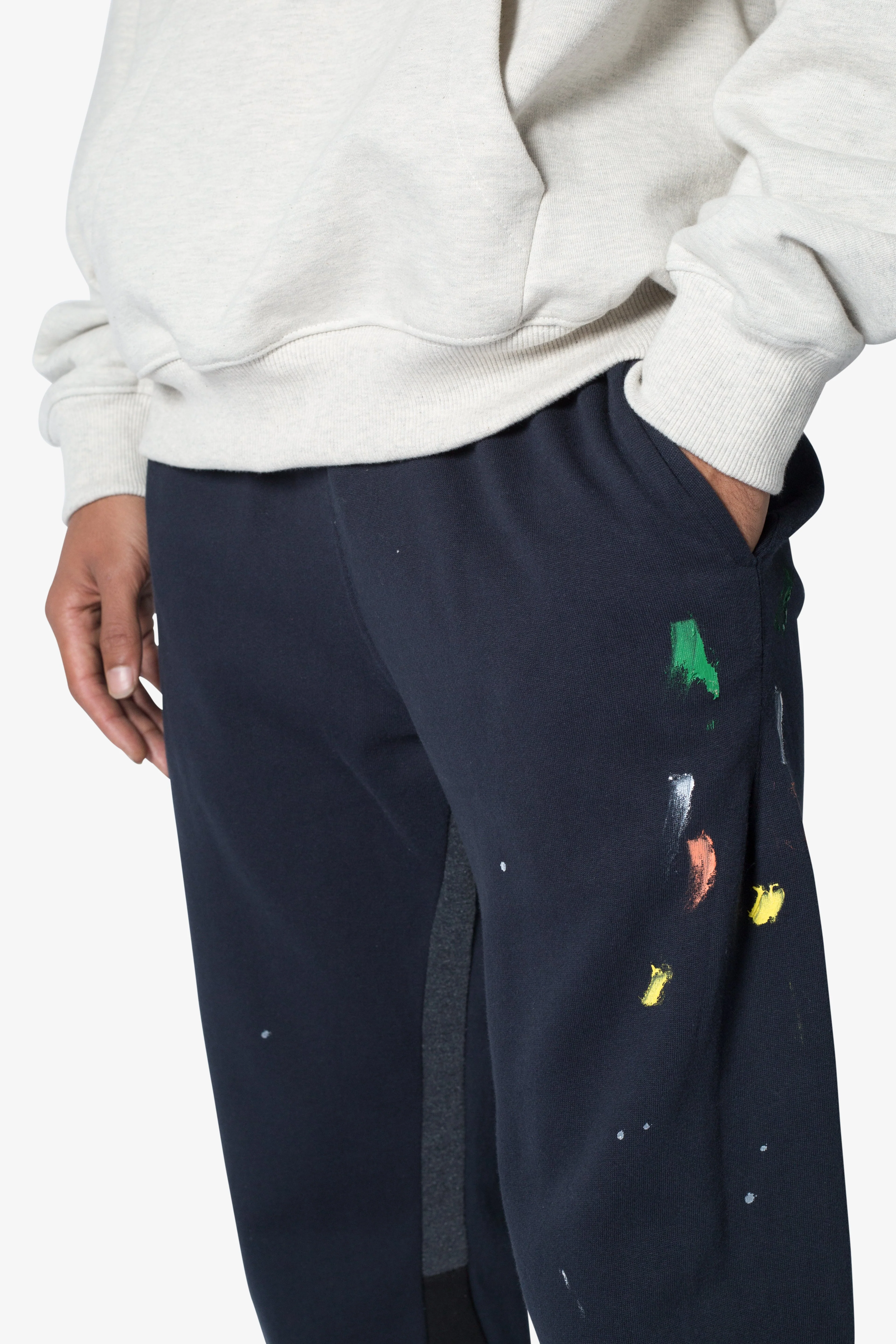 Contrast Bootcut Sweatpants - Navy - Image 8