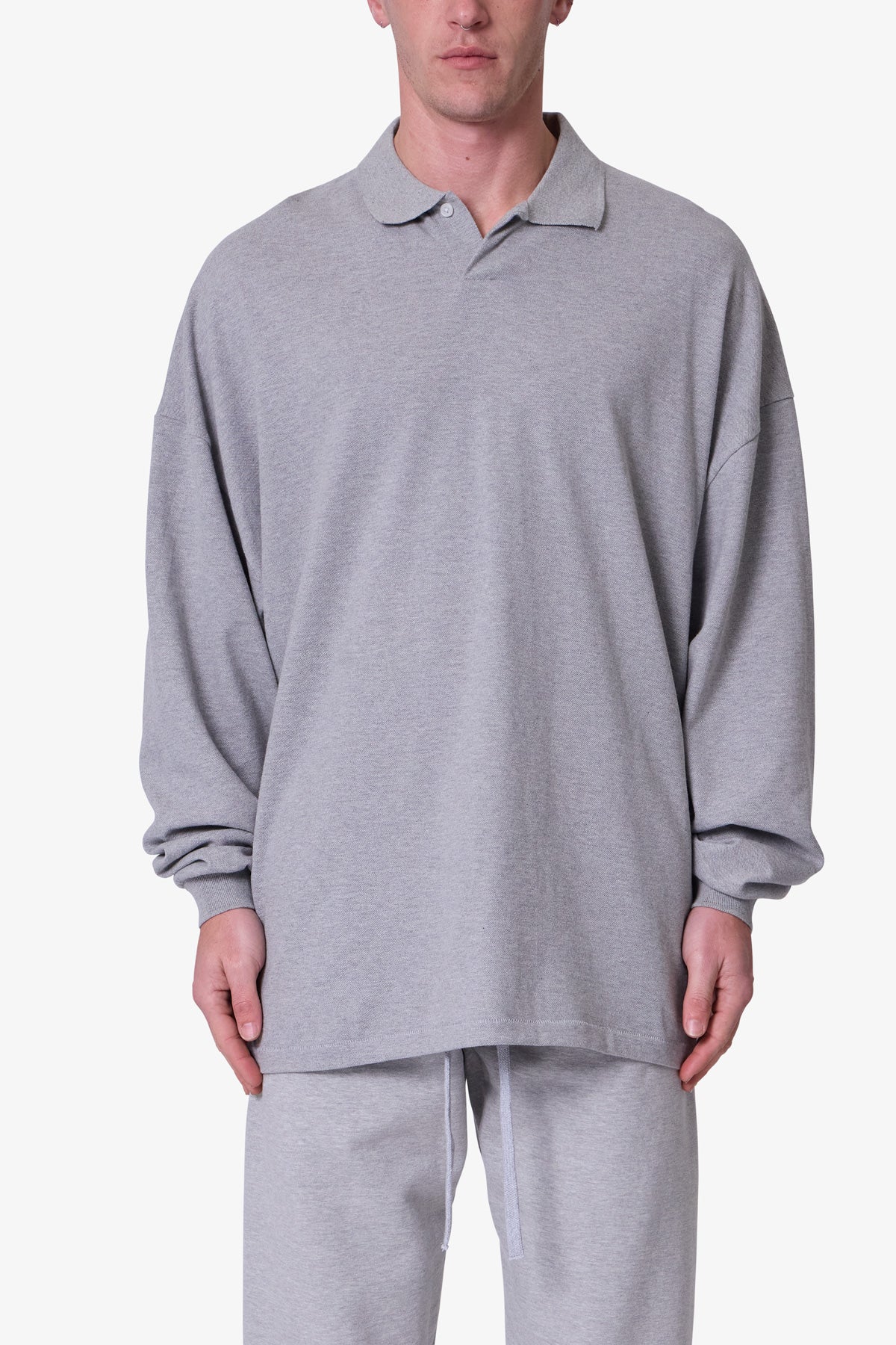 Every Day L/S Polo - Marled Grey - Image 2