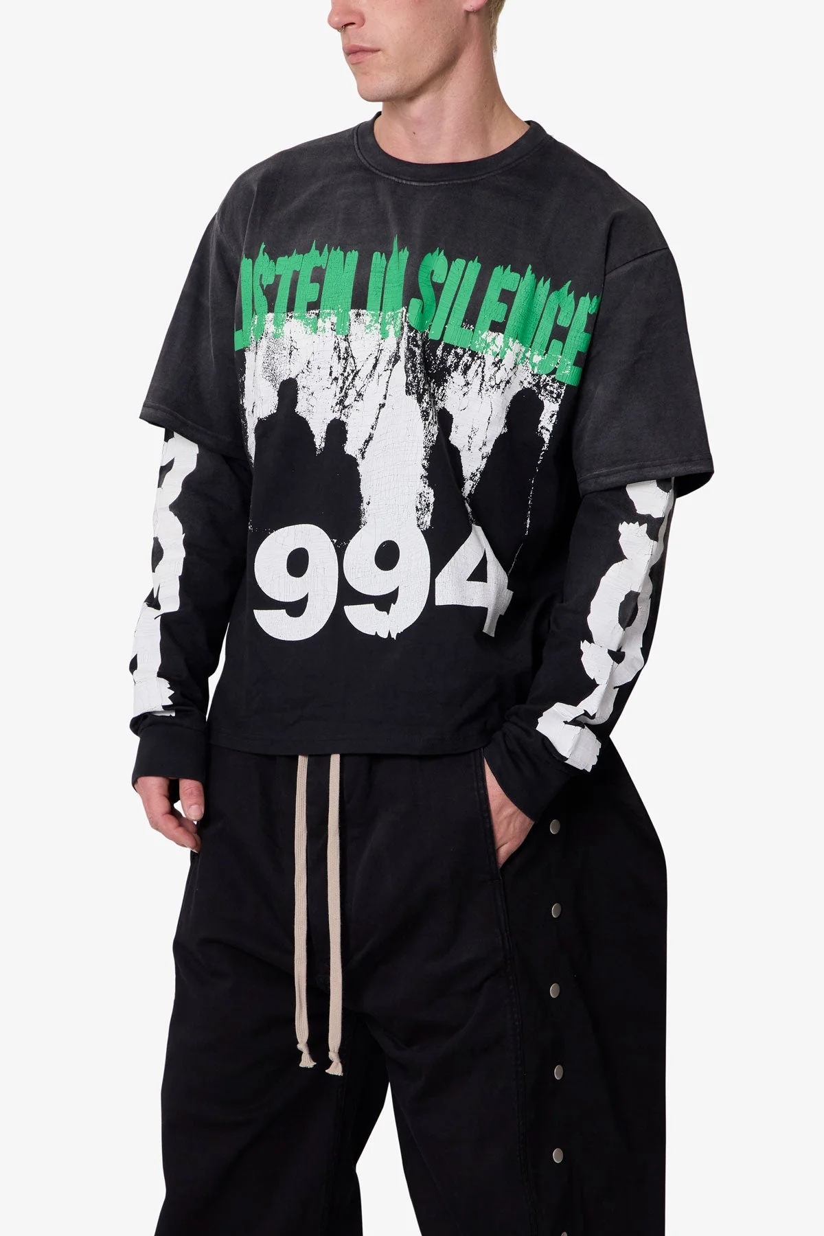 Listen in Silence L/S Tee - Black - Image 6