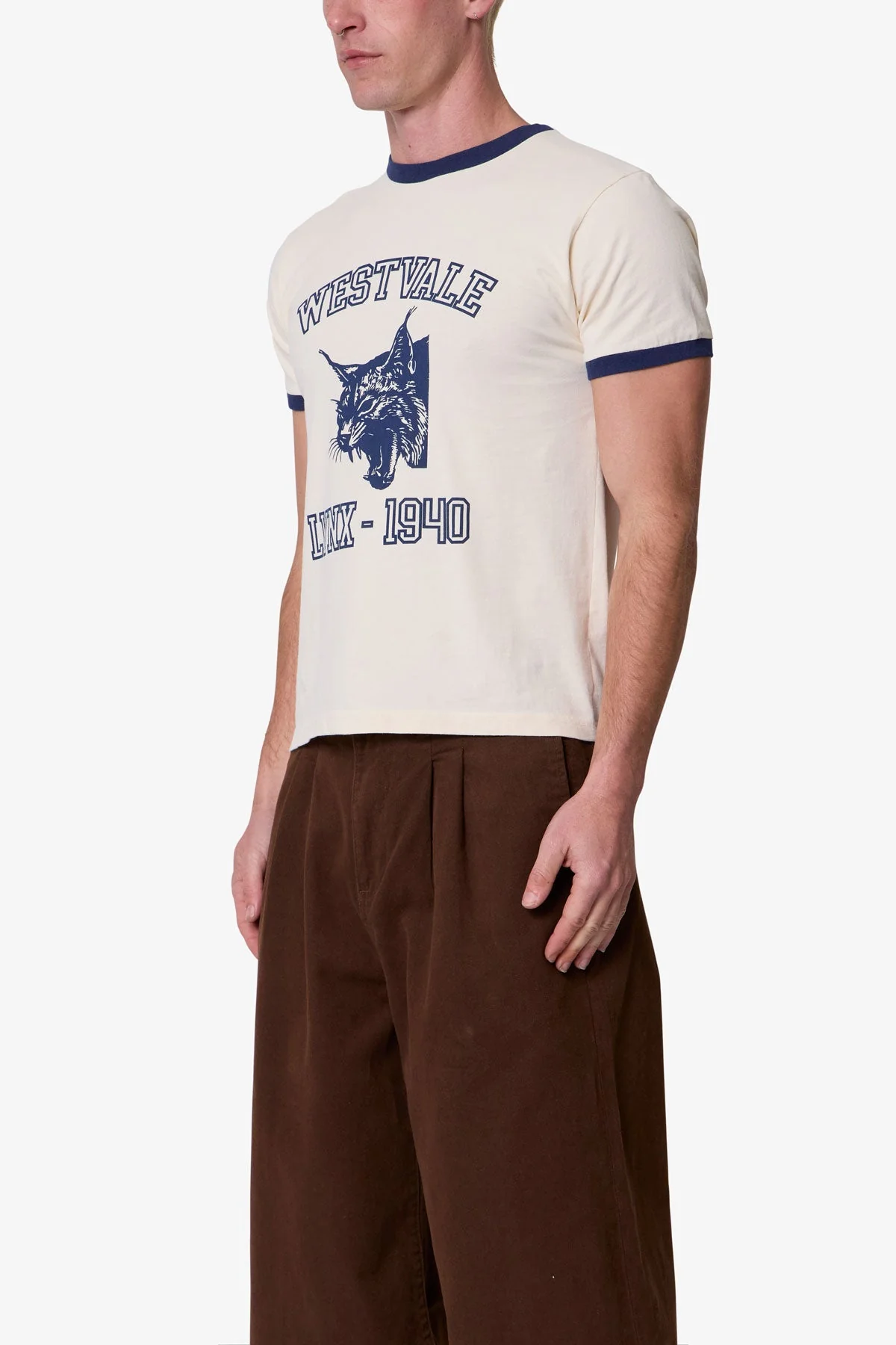 Lynx Ringer Tee - Off White - Image 3