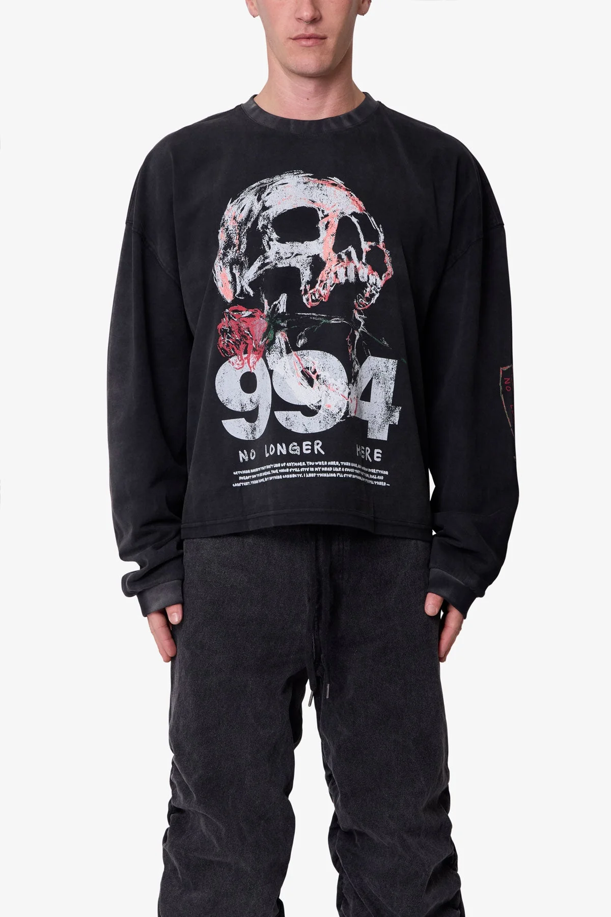 No Longer Here L/S Tee - Black - Image 2