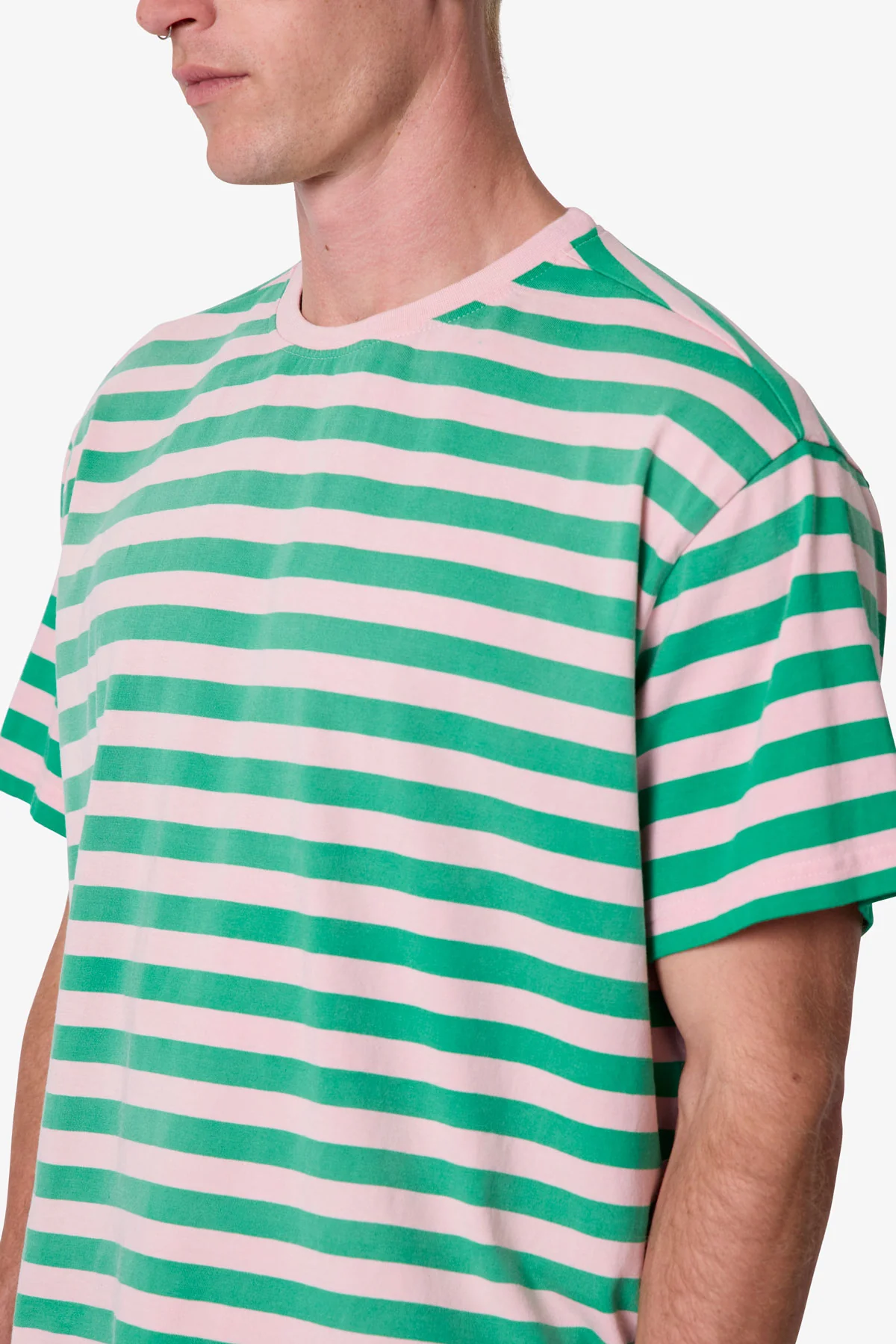 Striped S/S Tee - Pink/Green - Image 7