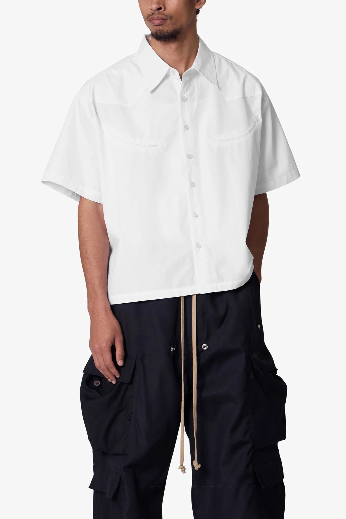 Western Button Up Shirt - White - Image 6